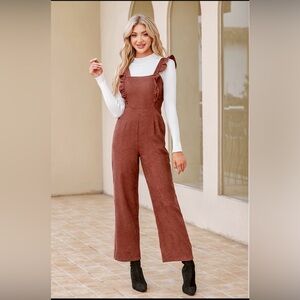 Cupshe Brown Ruffle Jumpsuit